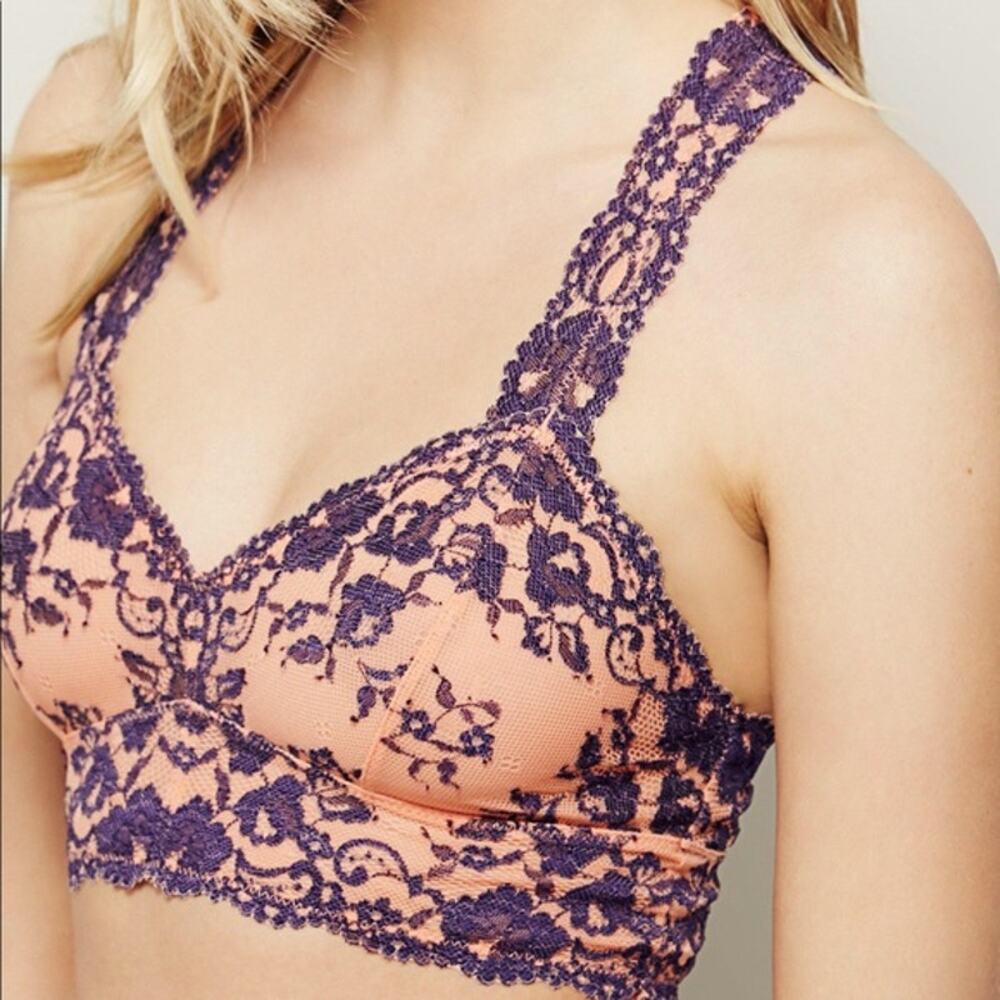 Free People purple coral lace bralette